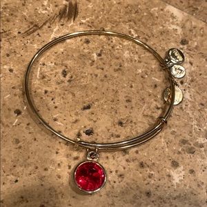 Alex and Ani gold ruby birthstone bracelet